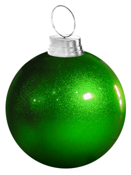 36" Large Green Fiberglass Christmas Ornament
